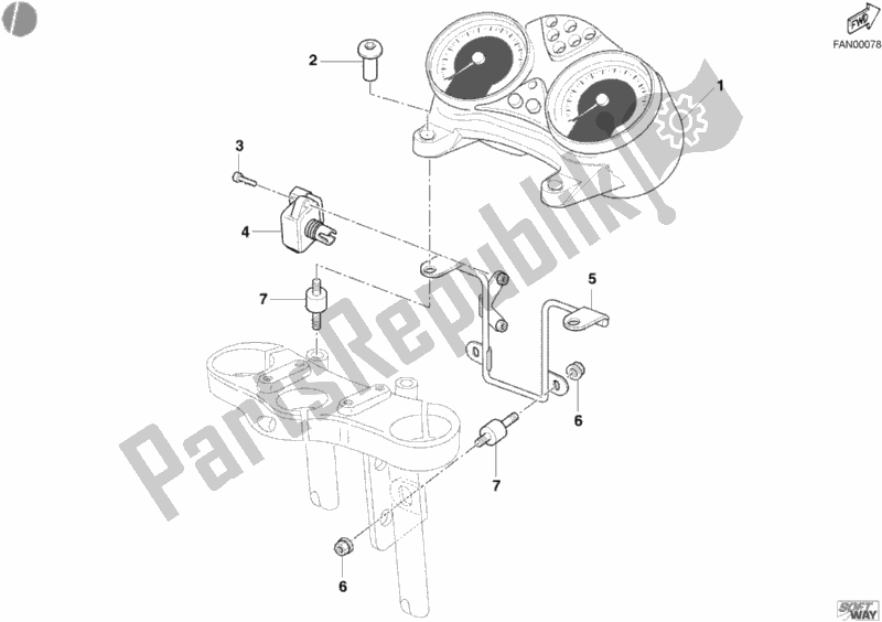 Alle onderdelen voor de Meter van de Ducati Monster S2R 800 USA 2005